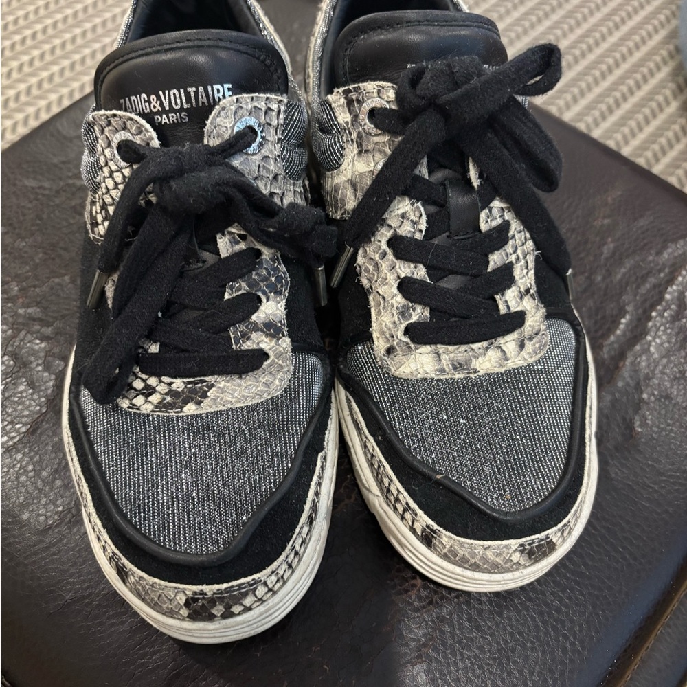 Zadig & Voltaire Blaze sneaker snake and silver 38/7.5 - Picture 9 of 10